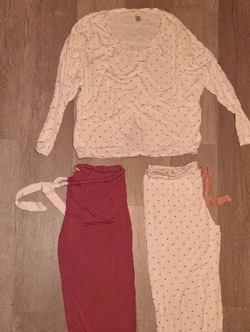 Eberjey Cream and Rust Heart-Print Pajama Set - Picture 2 of 6